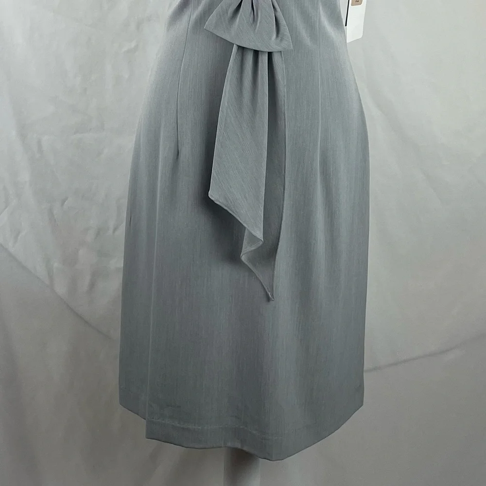 Sandra Darren Gray Bow Dress NWT Size 12_4